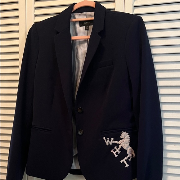 Navy Blue Business Jacket J. CREW with WHTB Logo art by Julie Lee - Picture 3 of 5